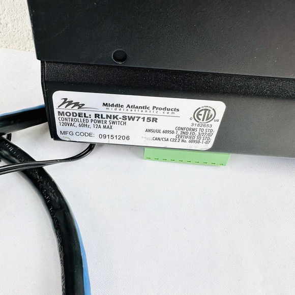 Middle Atlantic Products RLNK-SW715R-NS Rack Link Controlled Power Switch TESTED - Picture 4 of 8